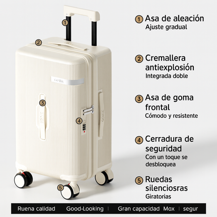 Valija de Viaje AirLine de Alta Capacidad en Policarbonato y ABS con Forro Interno y Divisiones Inteligentes