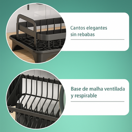 Escurridor 3 en 1 de Acero Inoxidable Multifuncional con Asas Plegables y Base Antideslizante