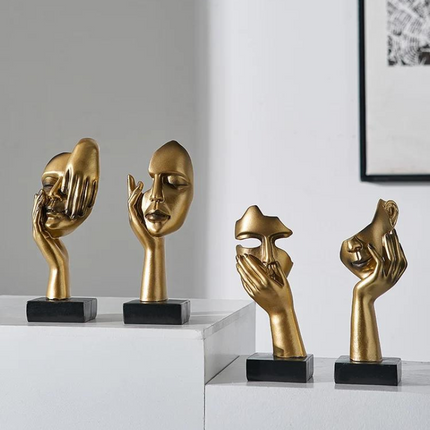 Escultura Abstracta Nórdica de Resina para Decoración