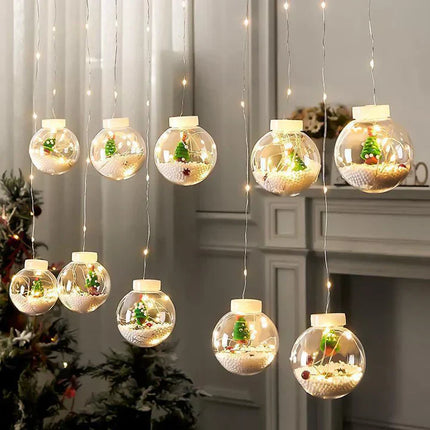 OFERTA EXCLUSIVA- CORTINA DE NAVIDAD🎅🏻 ESFERAS DE LUZ LED✨