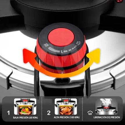 Olla a Presión Supor de 3 Capas de Acero Inoxidable con Manijas de Goma