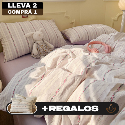 Ropa de Cama Completa Estampada en Algodón y Poliéster